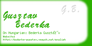 gusztav bederka business card